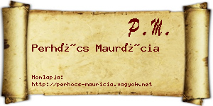 Perhócs Maurícia névjegykártya